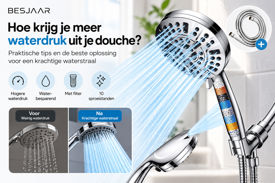 Lage waterdruk in de douche? Zo krijg je een krachtigere waterstraal