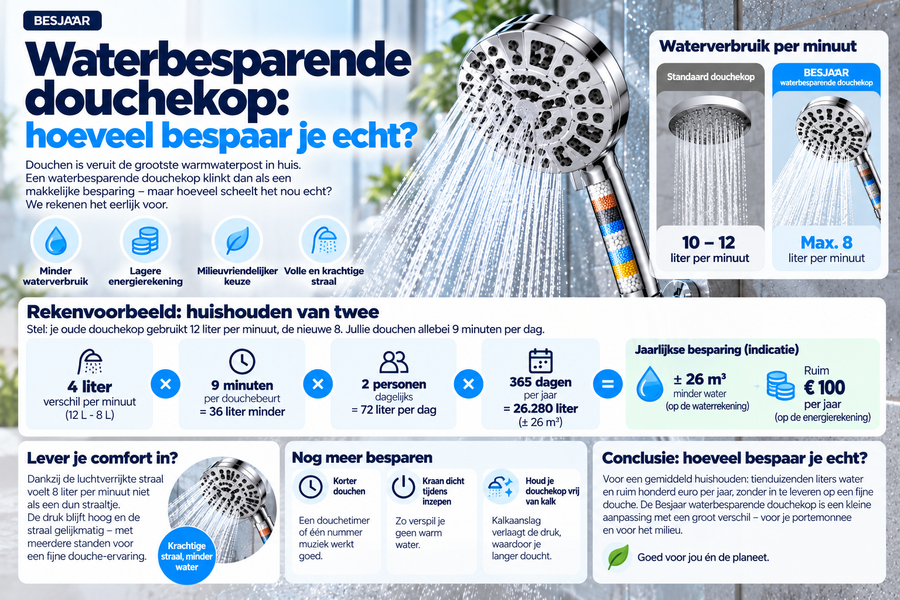Wassersparender Duschkopf: Wie viel sparst du wirklich?