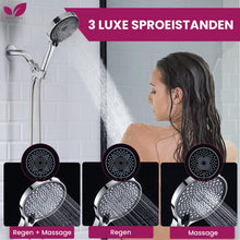 De 3 instelbare sproeistanden van de Besjaar handdouche