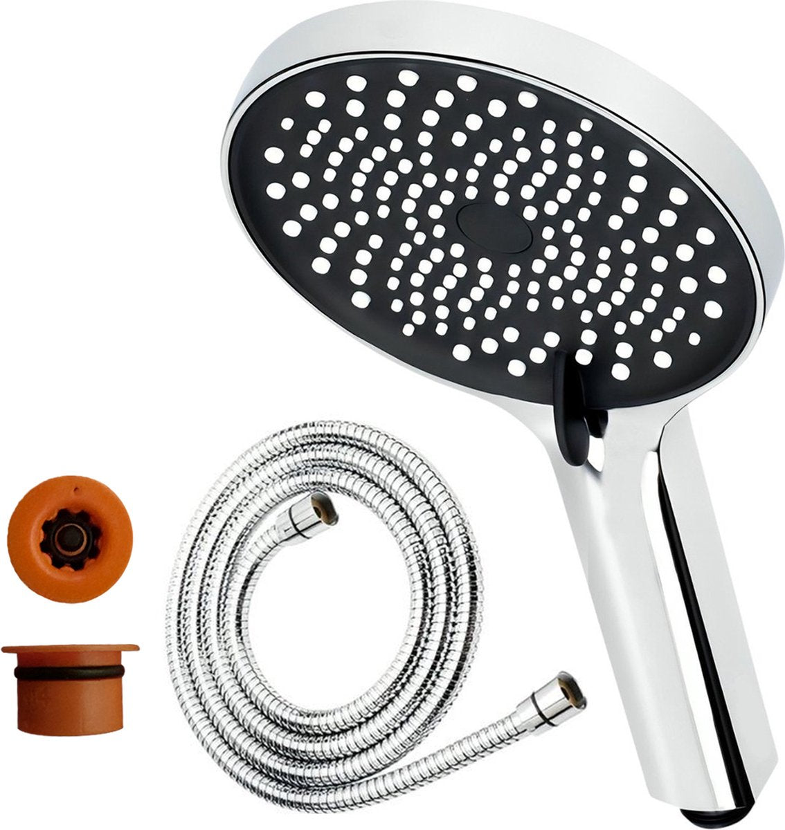 Luxury Rain Shower with Hose – High Pressure – 3 Modes – Chrome